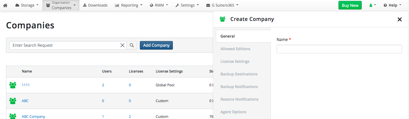 MSP360 Managed Backup: Creating a Company