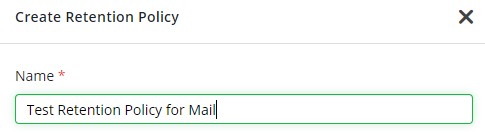 Política de retención de prueba para correo