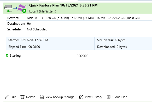 An Item Restore Plan in MSP360 Managed Backup Agent