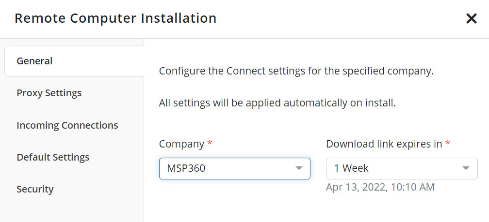 Install on a target machine