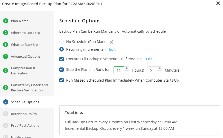 Schedule Options