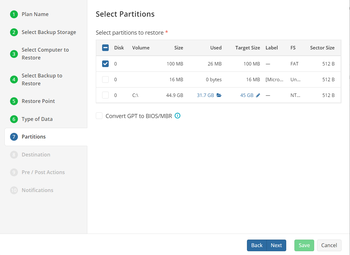 restore partitions