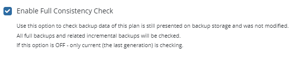 Full Consistency Check in MSP360 Managed Backup