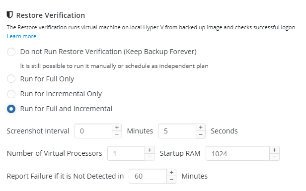 Enabling Restore Verification in MSP360 Managed Backup