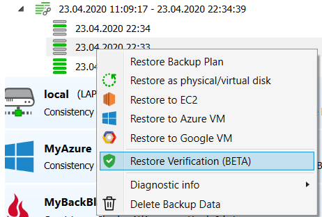 Using Restore Verification in <SP360 Managed Backup