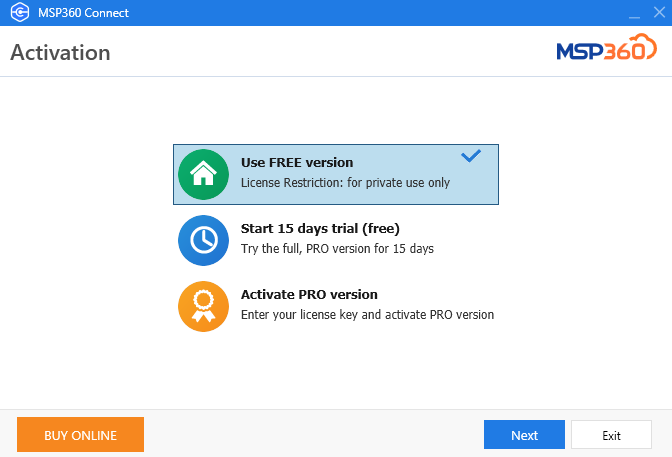manage license - activation