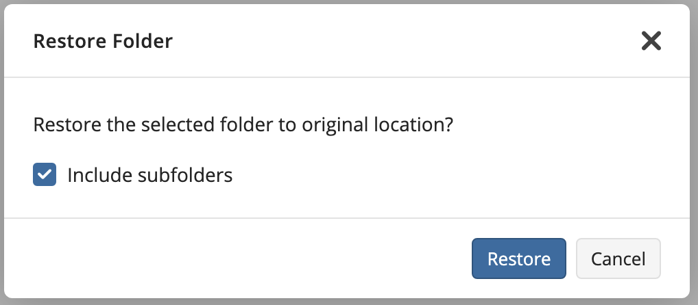 Restore subfolders