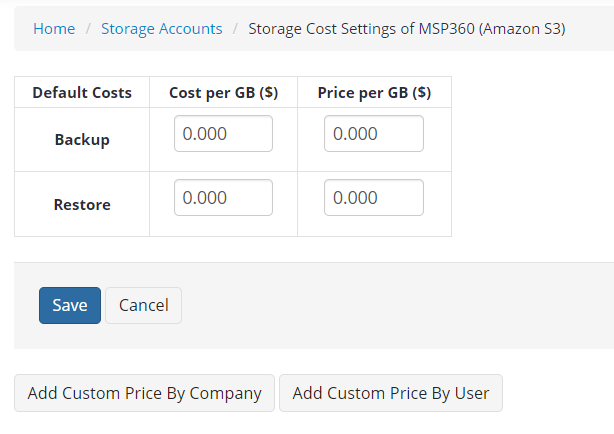 backup and restore costs