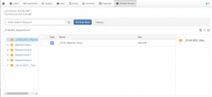 Shared Drives block in MSP360 backup console