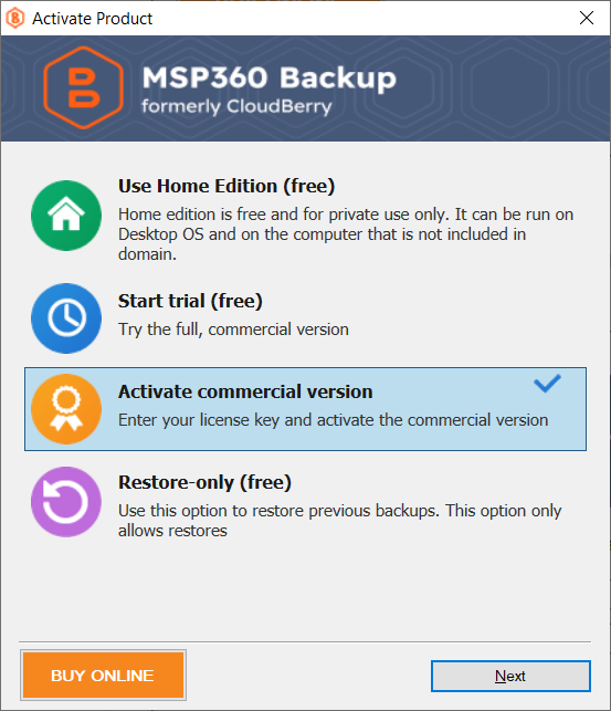 MSP360 Backup editions
