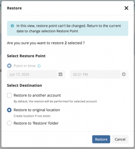  Restore the process of SharePoint/Shared Drives