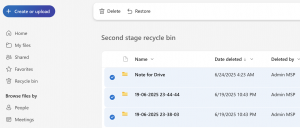 recycle bin onedrive 2 stage