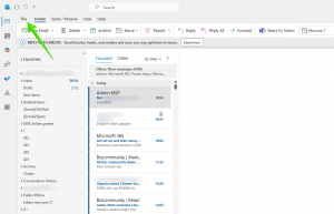 How to backup Outlook-choose tab File