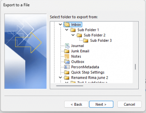 How to backup Outlook - export to a file