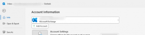 How to backup Outlook - Account settings 2