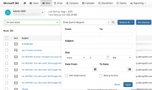 How to backup Outlook - MSP360 Backup Mail tab